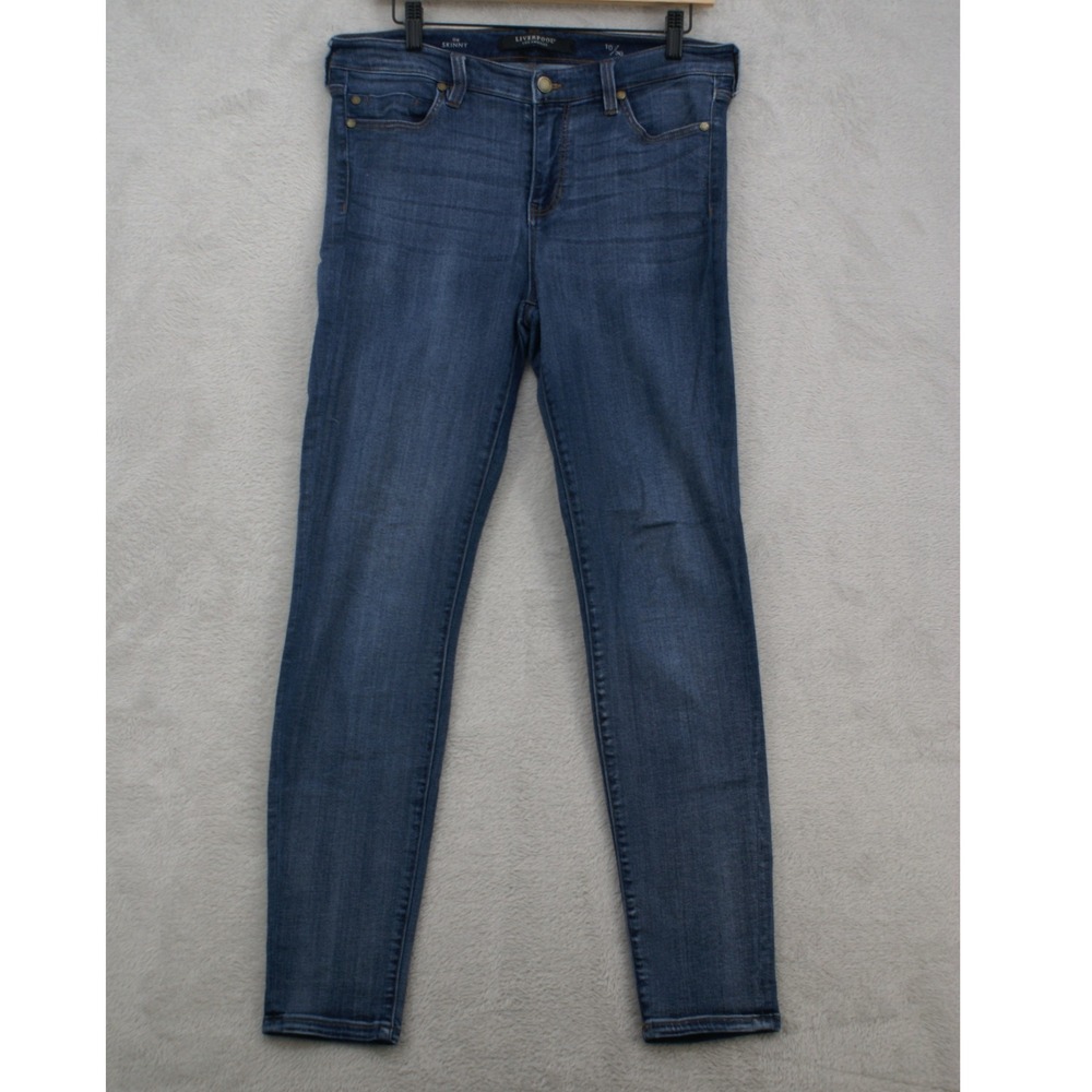 Liverpool Los Angeles The Skinny Jeans Womens 10/30 Blue Stretch Denim Mid Rise